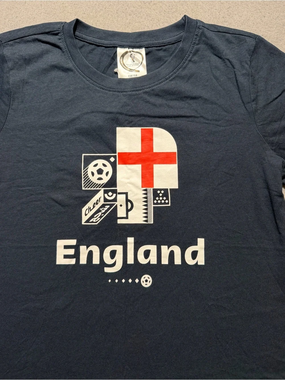 England FIFA World Cup Qatar 2022 T-Shirt Youth 158/164 Navy NWT